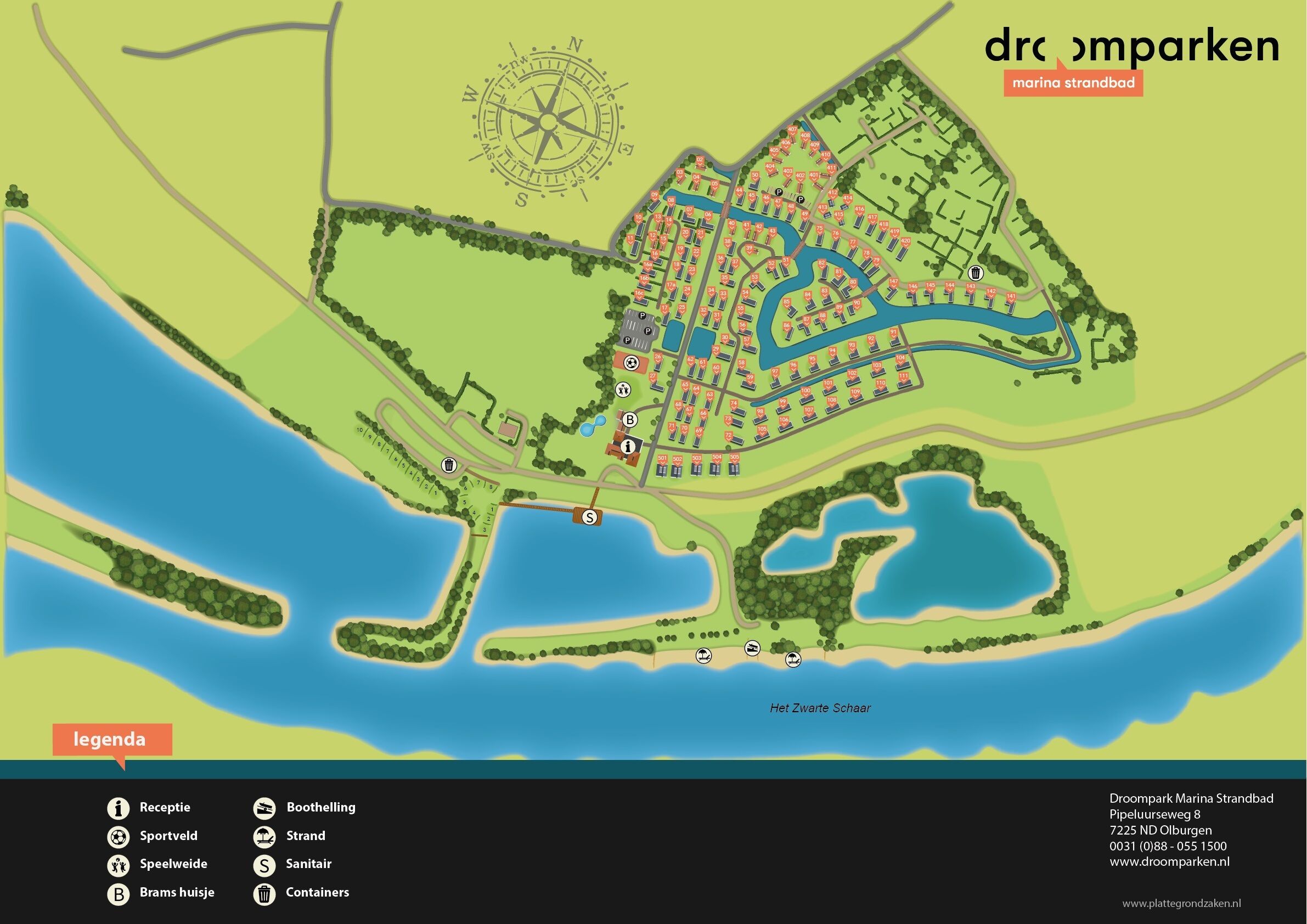 Plattegrond Droompark Marina Strandbad